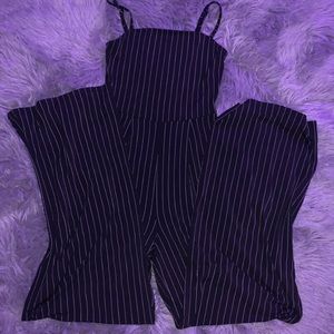 Black striped jumpsuit